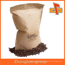 High quality china supplier kraft paper side gusset coffee packaging bags with printing customize